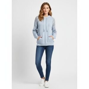 cupcakes & cashmere Light Blue Knitted Hoodie Size Med